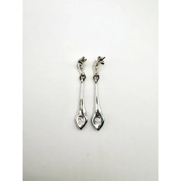 Robert Lee Morris RLM SoHo Silver Tone Drop Earrings Blue Stone - Picture 4 of 5